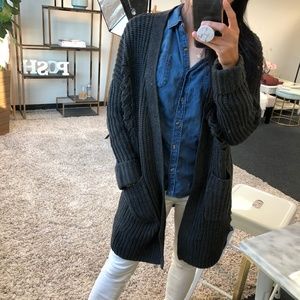 CYBER SALE! KRISTINE Charcoal Distressed Cardigan